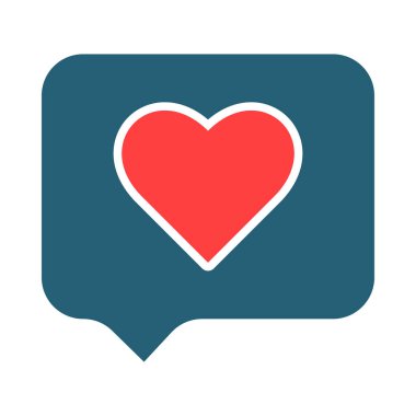 Kişisel ve Ticari Kullanım İçin İki Renk Simgesi Sevgi Mesajı