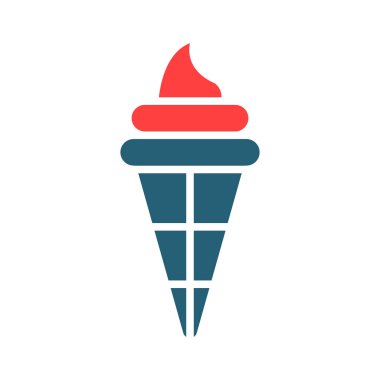 Kişisel ve ticari kullanım için Dondurma Kabartması İki Renk Simgesi