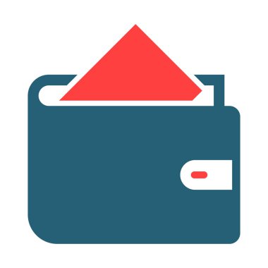 Kişisel ve ticari kullanım için Cüzdan Kabartma İki Renk Simgesi