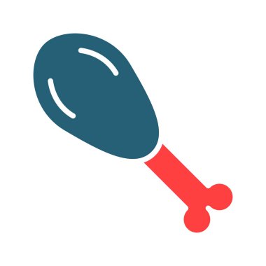 Kişisel ve ticari kullanım için Tavuk Bacağı Kabartma İki Renk Simgesi