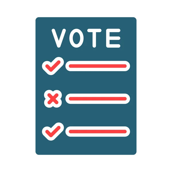 Zweifarbiges Stimmzettel Symbol Für Den Persönlichen Und Kommerziellen Gebrauch — Stockvektor
