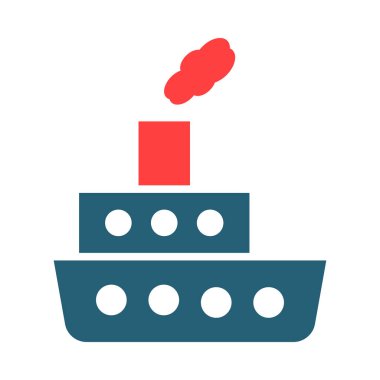 Kişisel ve ticari kullanım için Steamboat Glyph İki Renk Simgesi