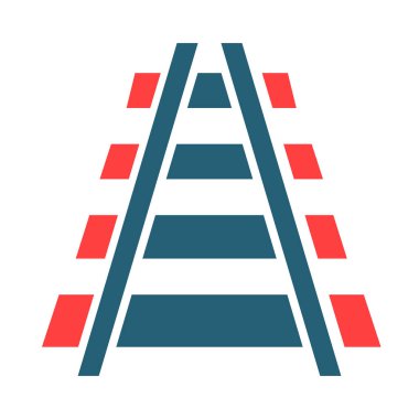 Kişisel ve ticari kullanım için Tren Rayları İki Renk Simgesi