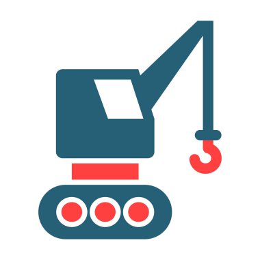 Kişisel ve ticari kullanım için Crane Truck Glyph İki Renk Simgesi