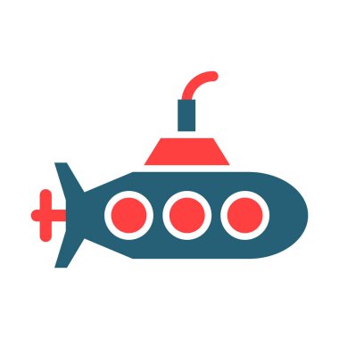 Kişisel ve ticari kullanım için Denizaltı Sembolü İki Renk Simgesi