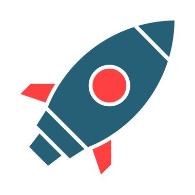 Kişisel ve Ticari Kullanım İçin Roket Kabartma İki Renk Simgesi