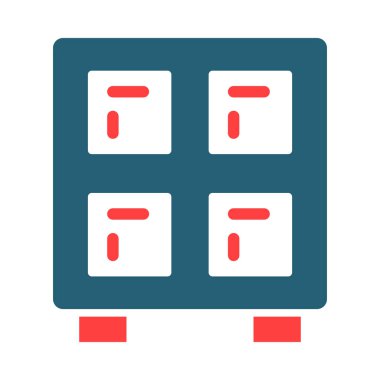 Kişisel ve Ticari Kullanım İçin Dolaplar İki Renk Simgesi