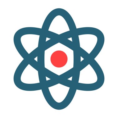 Kişisel ve Ticari Kullanım İçin Atom Sembolü İki Renk Simgesi