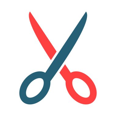 Kişisel ve Ticari Kullanım İçin Makas Kabartma İki Renk Simgesi