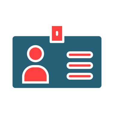 Kişisel ve ticari kullanım için kimlik kartı sembolü iki renk simgesi