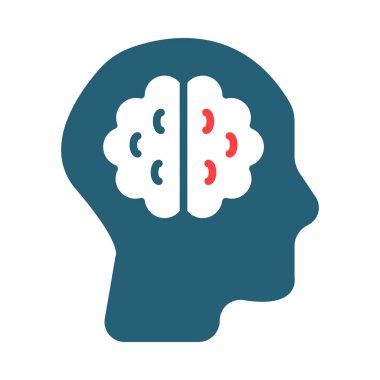 Kişisel ve Ticari Kullanım İçin Zihinsel Kabartma İki Renk Simgesi