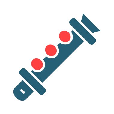 Kişisel ve ticari kullanım için flüt sembolü iki renk simgesi