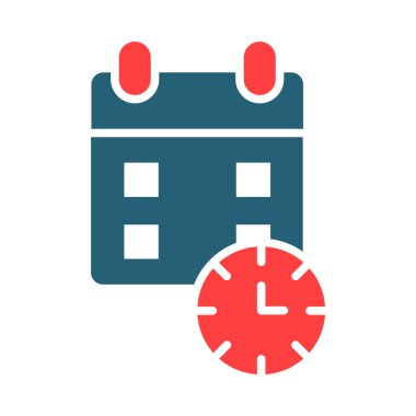 Kişisel ve Ticari Kullanım İçin Zaman Çizelgesi İki Renk Simgesi