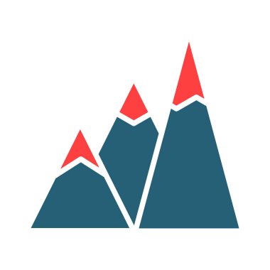 Dağlar, Kişisel ve Ticari Kullanım İçin İki Renk Simgesi