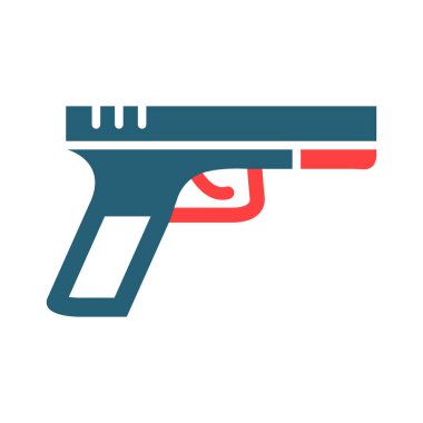 Kişisel ve Ticari Kullanım İçin Silah Sembolü İki Renk Simgesi