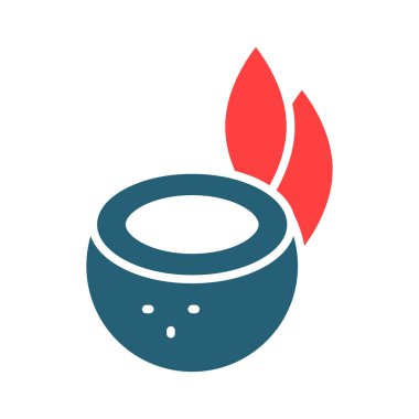 Kişisel ve ticari kullanım için Hindistan cevizi kabartması iki renk simgesi