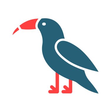 Kişisel ve ticari kullanım için Toucan Glyph İki Renk Simgesi