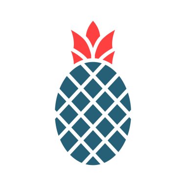 Kişisel ve ticari kullanım için Ananas Kabartma İki Renk Simgesi