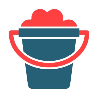 Kişisel ve ticari kullanım için kum kovası sembolü iki renk simgesi