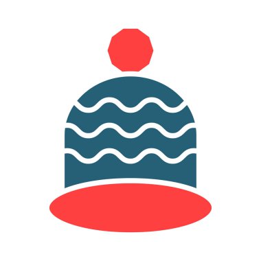 Kışlık Şapka Sembolü Kişisel ve Ticari Kullanım İçin İki Renk Simgesi