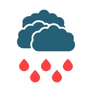 Kişisel ve Ticari Kullanım İçin Yağmurlu Kabartma İki Renk Simgesi