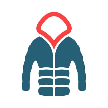 Kişisel ve ticari kullanım için Kabarık Ceketli İki Renk Simgesi