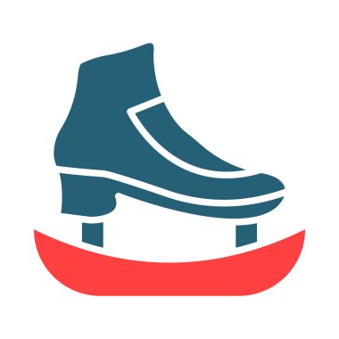 Kişisel ve ticari kullanım için buz pateni sembolü iki renk simgesi