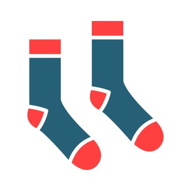 Kişisel ve ticari kullanım için Çorap Kabartma İki Renk Simgesi