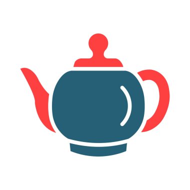 Kişisel ve ticari kullanım için Çaydanlık Sembolü İki Renk Simgesi