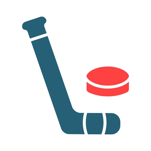 Lední Hokej Glyph Dvě Barevné Ikony Pro Osobní Komerční Použití — Stockový vektor