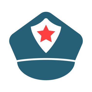 Polis şapkası Glyph İki Renk Simgesi Kişisel ve Ticari Kullanım