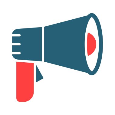 Kişisel ve ticari kullanım için Yüksek Sesli Sözcü Glyph İki Renk Simgesi