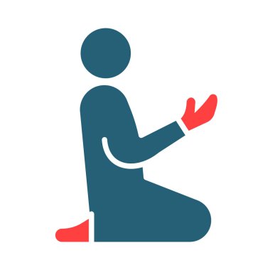 Kişisel ve ticari kullanım için Dua Kabartması İki Renk Simgesi Sunuluyor