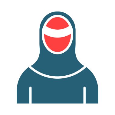 Kişisel ve ticari kullanım için Niqab Glyph İki Renk Simgesi olan kadın