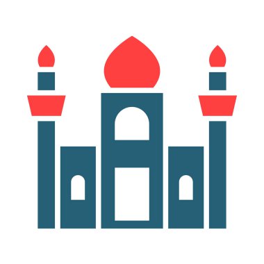 Kişisel ve Ticari Kullanım İçin Cami Sembolü İki Renk Simgesi