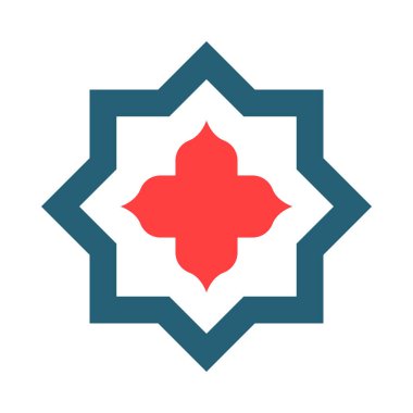 İslami Yıldız Sembolü Kişisel ve Ticari Kullanım İçin İki Renk Simgesi