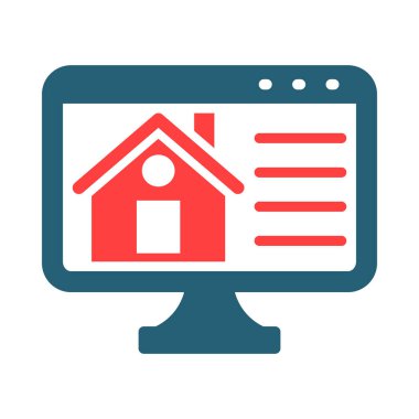 Kişisel ve Ticari Kullanım İçin Gayrimenkul Web Sitesi Glyph İki Renk Simgesi