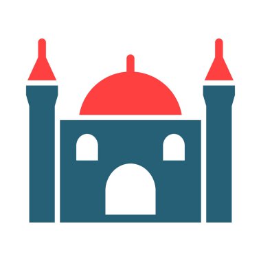 Kişisel ve Ticari Kullanım İçin Cami Sembolü İki Renk Simgesi