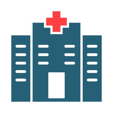 Kişisel ve Ticari Kullanım İçin Hastane Sembolü İki Renk Simgesi