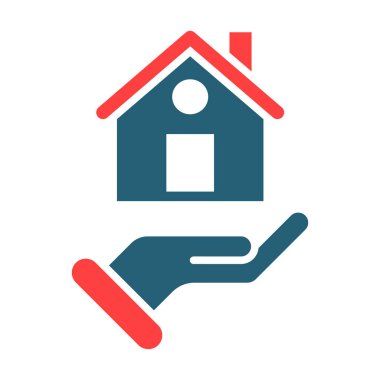 Kişisel ve ticari kullanım için Ev Sigortası Glyph İki Renk Simgesi