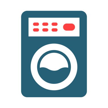 Kişisel ve ticari kullanım için Çamaşır Makinesi Kabartma İki Renk Simgesi