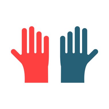 Kişisel ve Ticari Kullanım İçin Temizleme Eldivenleri İki Renk Simgesi