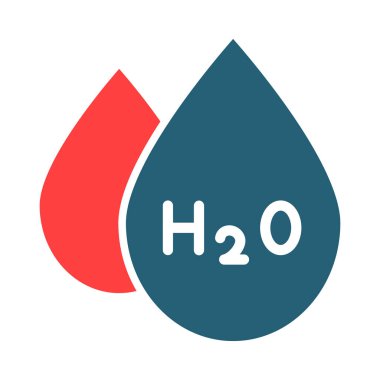 Kişisel ve Ticari Kullanım İçin H2o Kabartma İki Renk Simgesi