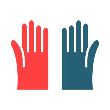 Kişisel ve Ticari Kullanım İçin Eldivenler İki Renk Simgesi