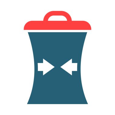 Kişisel ve ticari kullanım için atık azaltma kabartması iki renk simgesi