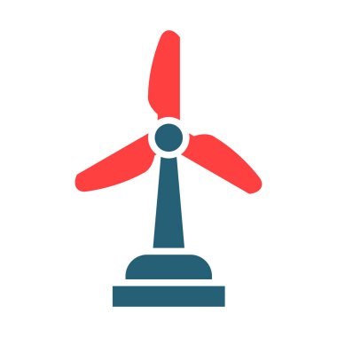 Kişisel ve ticari kullanım için Rüzgar Türbini Kabartma İki Renk Simgesi