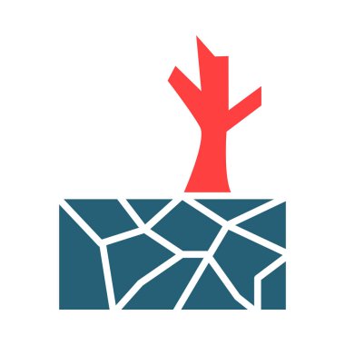 Kuraklık Sembolü Kişisel ve Ticari Kullanım İçin İki Renk Simgesi