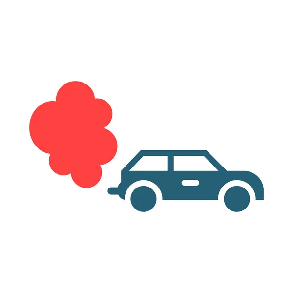 Zanieczyszczenie Samochodów Glyph Two Color Icon Użytku Osobistego Komercyjnego — Wektor stockowy