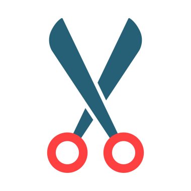 Kişisel ve Ticari Kullanım İçin Makas Kabartma İki Renk Simgesi