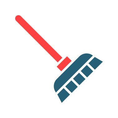 Kişisel ve ticari kullanım için Süpürge Kabartma İki Renk Simgesi